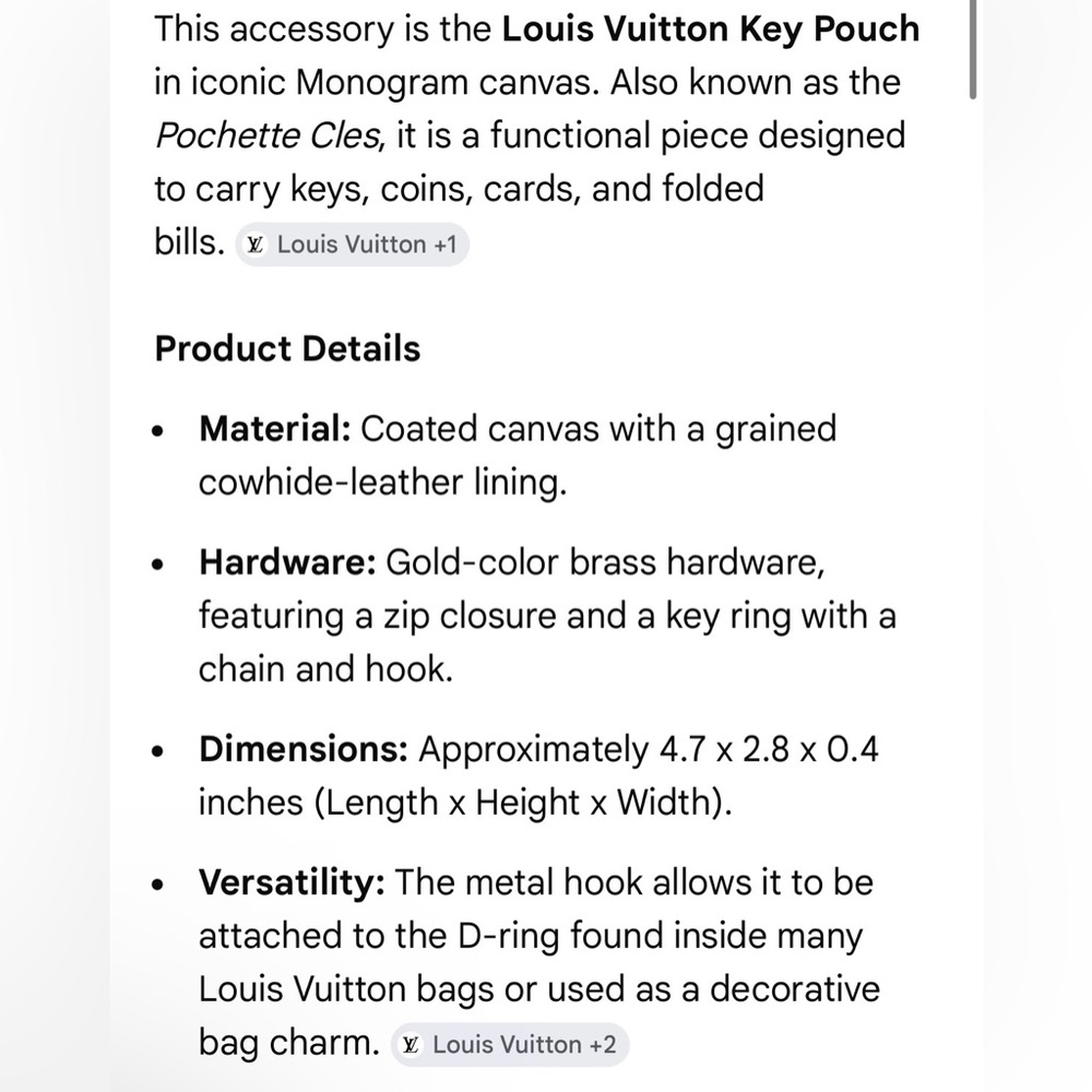 Louis Vuitton LV Vintage Pochette Cles Key Pouch W/ Box - Picture 12 of 12